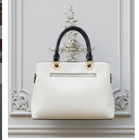 Handbags - Elegant White and Black Women's Handbag